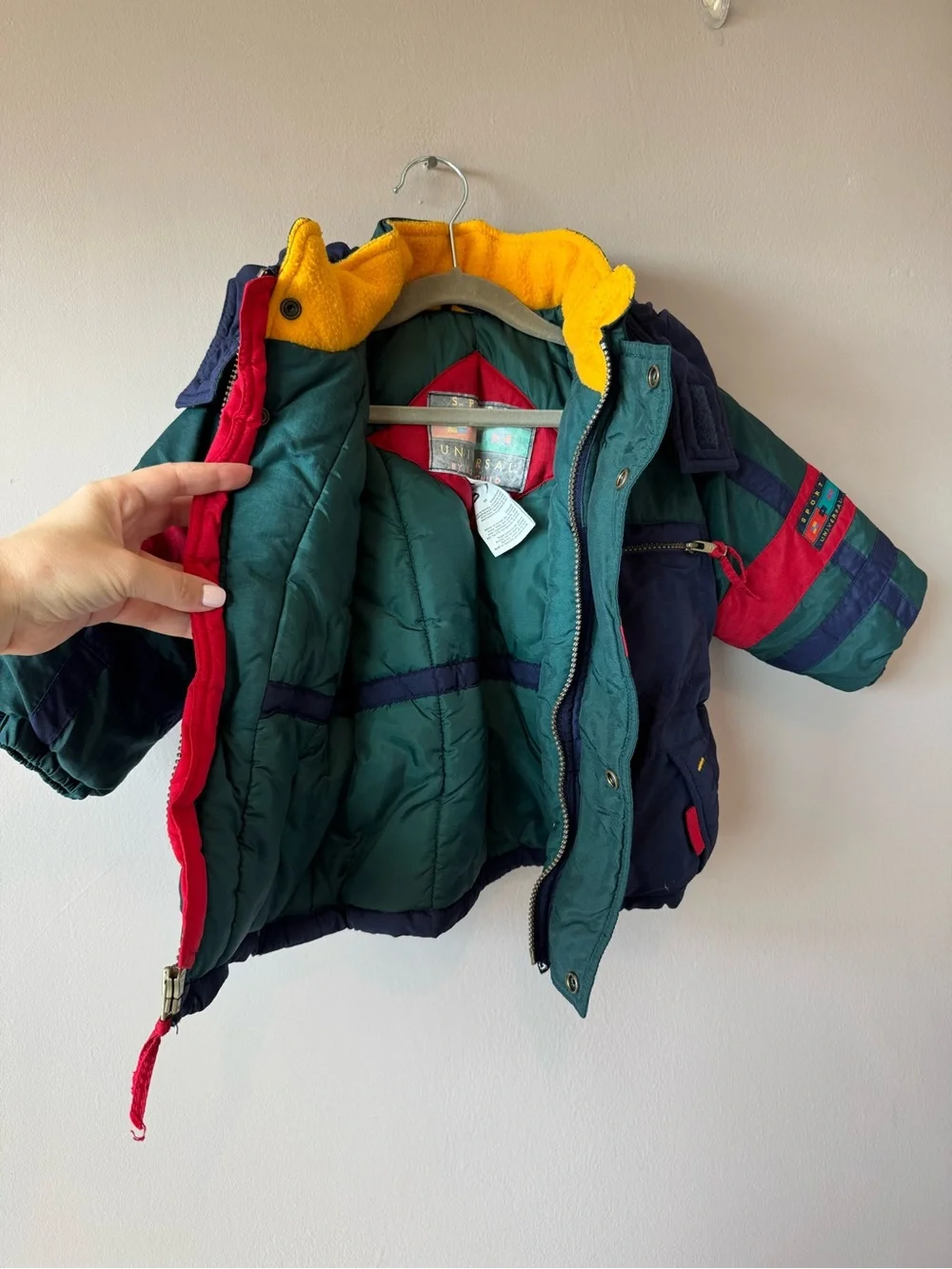 Vintage Sports Universal by Rothschild Rare Colorblock Hooded Ski Jacket Size 2T